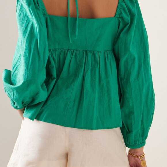 Corina Linen-Cotton Top By Ciao Lucia - Picture 3 of 7